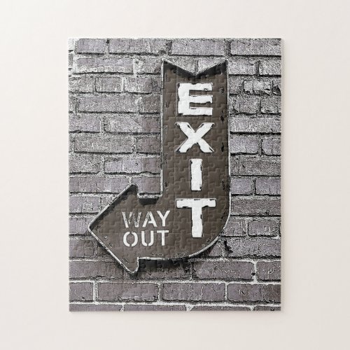 Exit Way Out Sign Fine Art Photography Jigsaw Puzzle