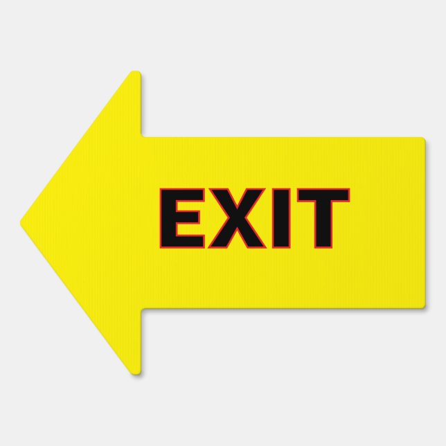 EXIT Yellow Arrow Direction  Sign (Front)