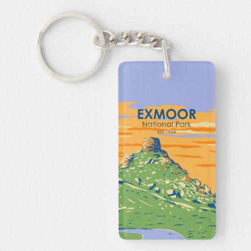 Exmoor National Park Castle Rock England Vintage  Keychain