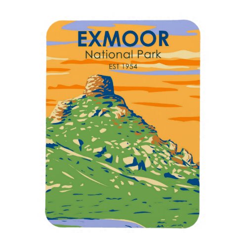 Exmoor National Park Castle Rock England Vintage  Magnet