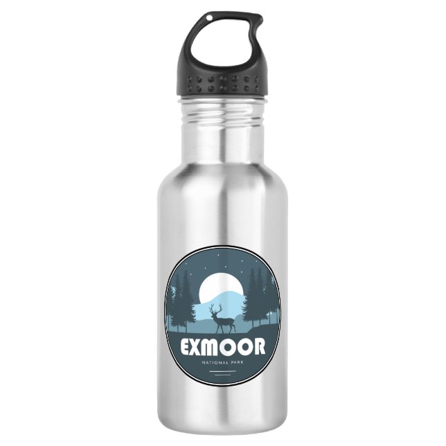 Exmoor National Park Deer Stainless Steel Water Bottle (Front)