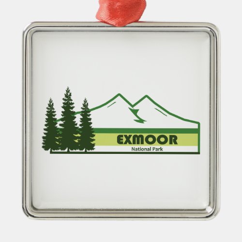 Exmoor National Park Green Stripes Metal Ornament