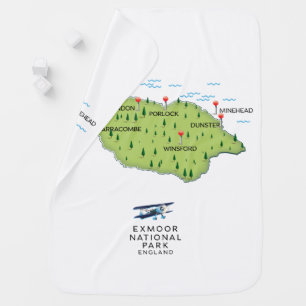 Exmoor National Park map Baby Blanket