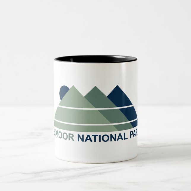 Exmoor National Park Mountain Sun Two-Tone Coffee Mug (Center)