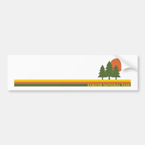 Exmoor National Park Pine Trees Sun Bumper Sticker