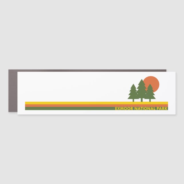 Exmoor National Park Pine Trees Sun Car Magnet (Front)