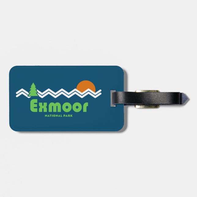 Exmoor National Park Retro Luggage Tag (Back Horizontal)