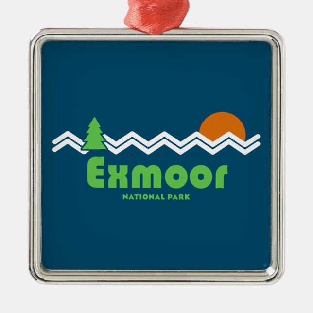 Exmoor National Park Retro Metal Ornament (Front)