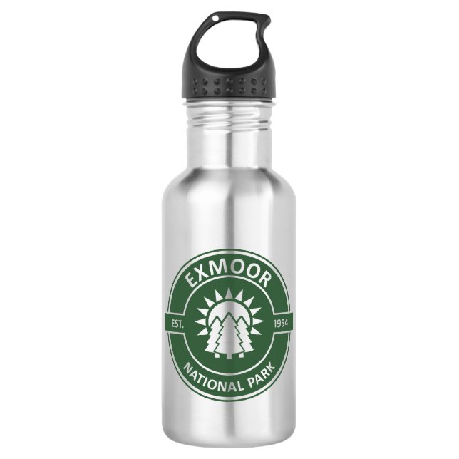 Exmoor National Park Sun Trees Stainless Steel Water Bottle (Front)
