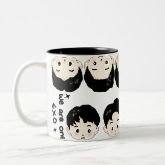 Exo cartoon cute design Two-Tone coffee mug