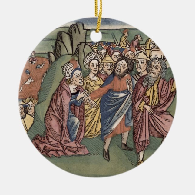 Exodus 14 Moses and the Israelites crossing the Re Ceramic Ornament (Front)