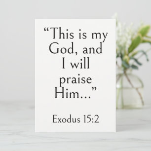Exodus 15:2 Bible Verse, Encouraging Scripture  Card