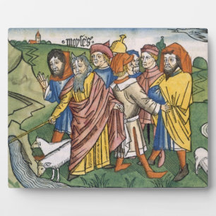 Exodus 17 1-7 Moses makes the water flow from the Plaque