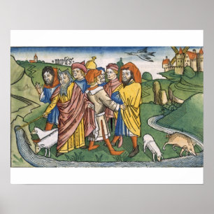 Exodus 17 1-7 Moses makes the water flow from the Poster