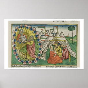 Exodus 20 1-5 Moses receiving the Ten Commandments Poster