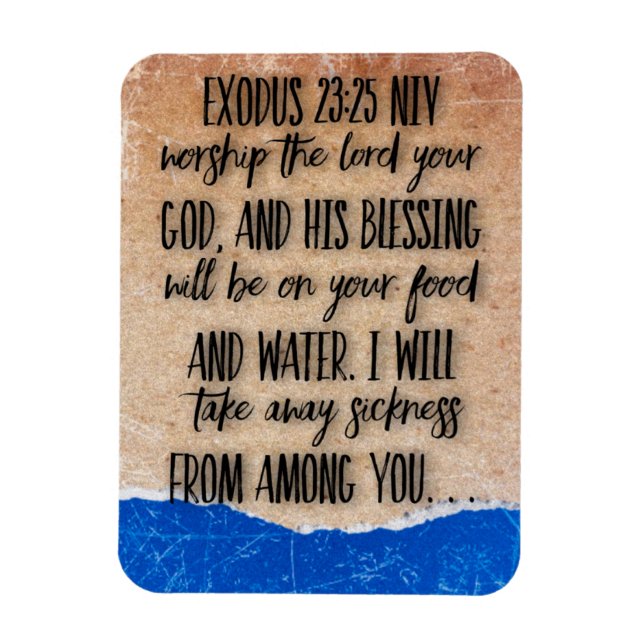 Exodus 23:25 Bible Verse  Magnet (Vertical)