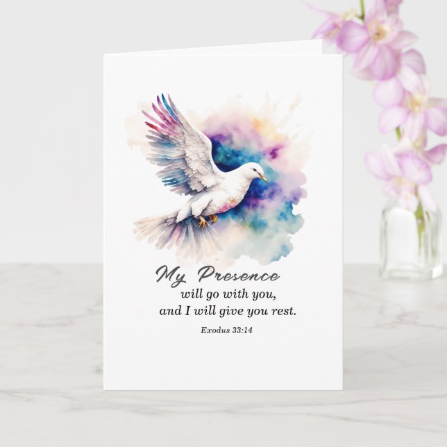 Exodus 33:14 My Presence will go with you Bible Card (Orchid)