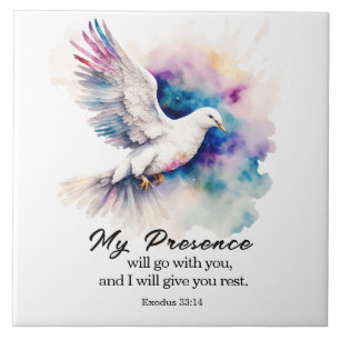 Exodus 33:14 My Presence will go with you Bible Ceramic Tile