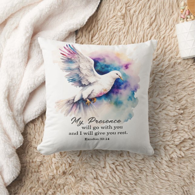 Exodus 33:14 My Presence will go with you Bible  Throw Pillow (Blanket)