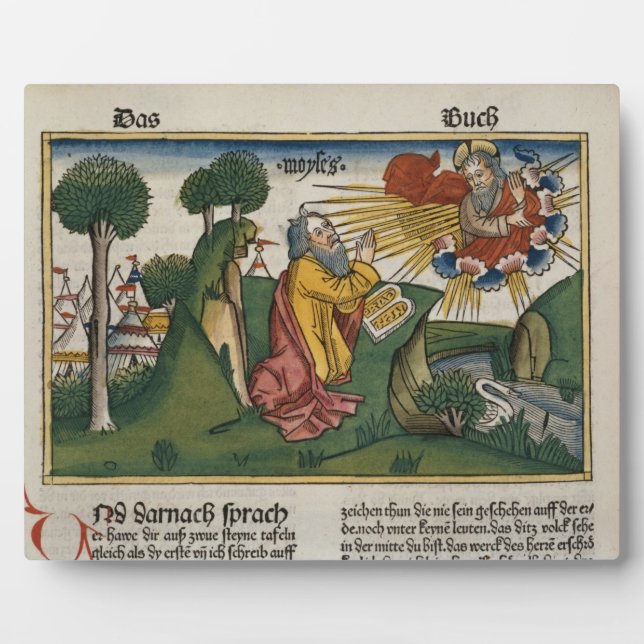 Exodus 34 1-10 Moses receives the second tablets w Plaque (Front)