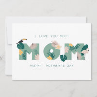 Exoitc Tropical Flamingo Mom Happy Mother's Day