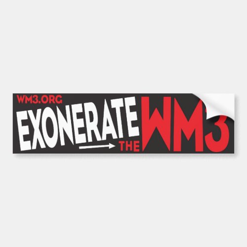 EXONERATE THE WM3 BUMPER STICKER