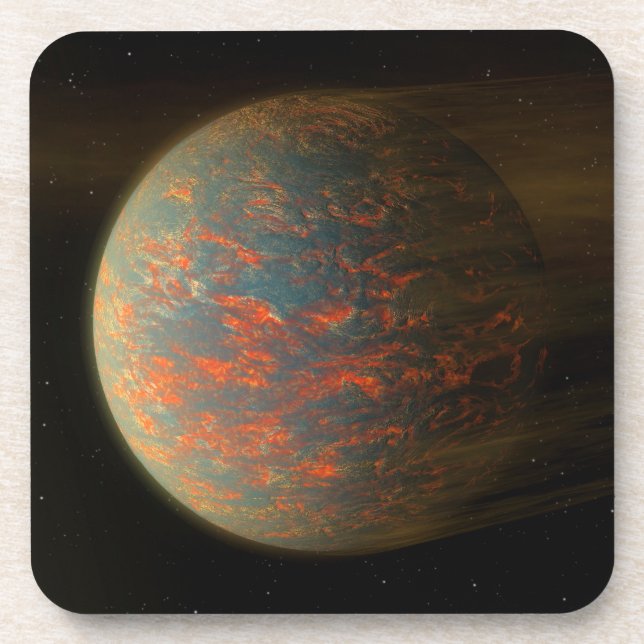 Exoplanet 55 Cancri E And Its Molten Surface Beverage Coaster (Front)