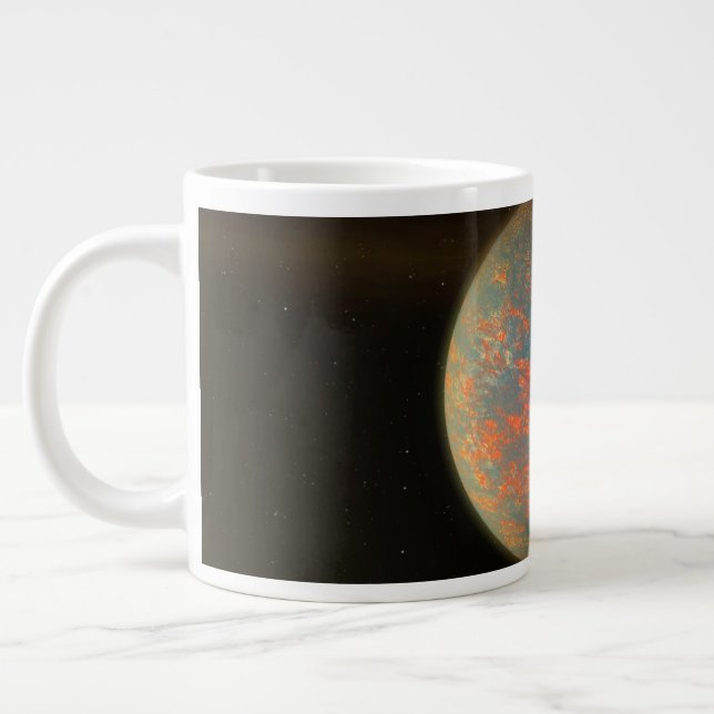 Exoplanet 55 Cancri E And Its Molten Surface Giant Coffee Mug (Left)