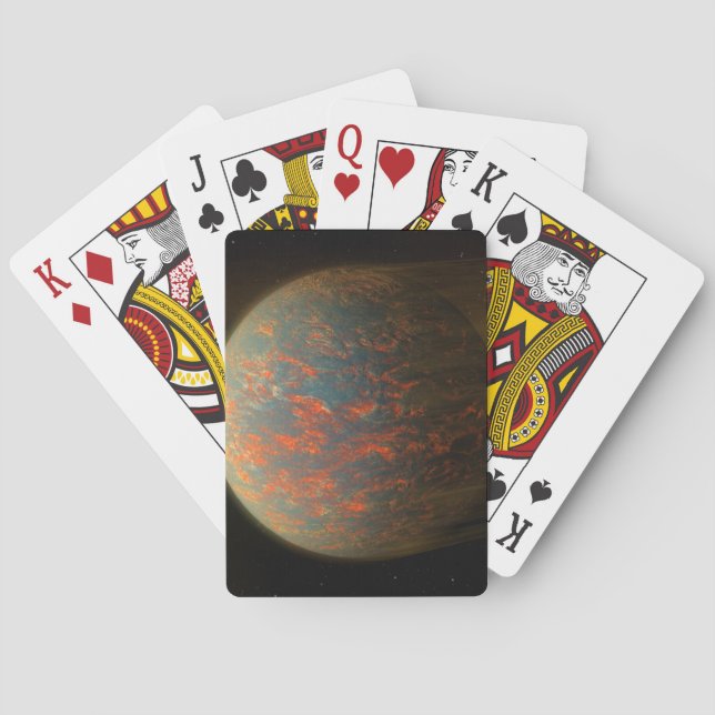Exoplanet 55 Cancri E And Its Molten Surface Poker Cards (Back)