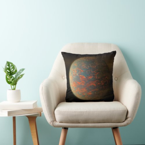 Exoplanet 55 Cancri E And Its Molten Surface Throw Pillow