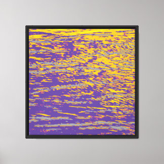 Exoplanet Ocean 1, Purple Gold Yellow Waves Canvas Print