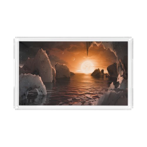 Exoplanet Trappist_1f From Its Icy Night Side Acrylic Tray