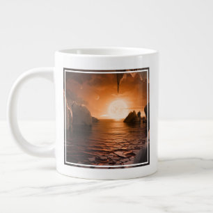 Exoplanet Trappist-1f From Its Icy Night Side. Giant Coffee Mug