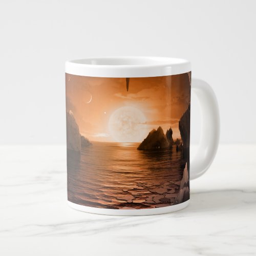 Exoplanet Trappist_1f From Its Icy Night Side Giant Coffee Mug