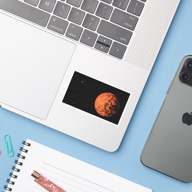 Exoplanet Ucf-1.01 Orbiting A Star Called Gj 436. Sticker (Laptop w/ iPhone)