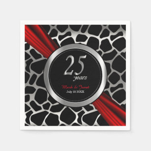 Exotic 25th Silver Wedding Anniversary Napkins