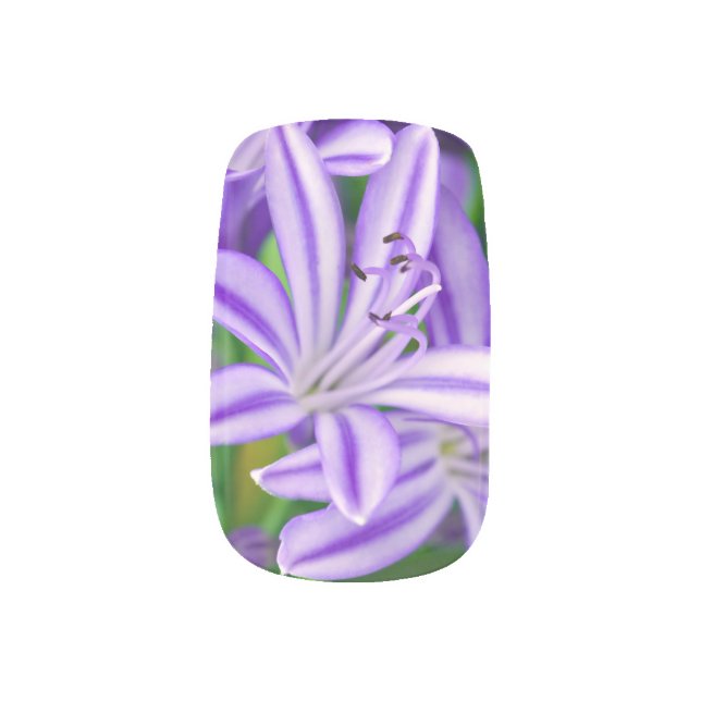 Exotic African Lily Minx Nail Art (Left Thumb)
