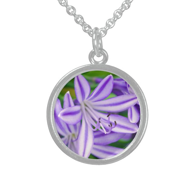 Exotic African Lily Sterling Silver Necklace (Front)