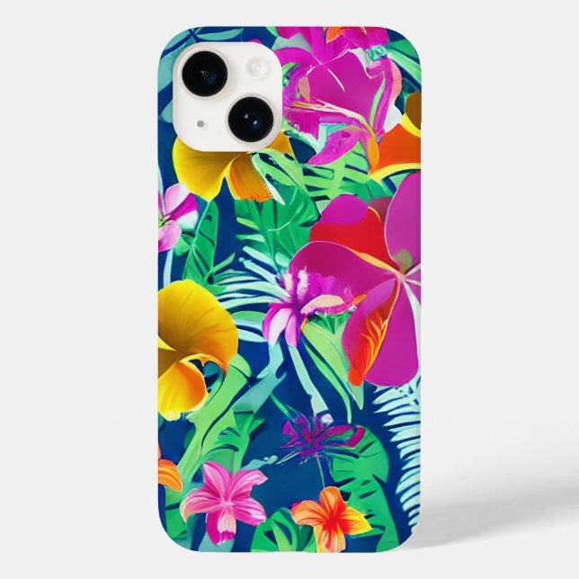 Exotic And Bold Tropical Florals Case-Mate iPhone Case (Back)