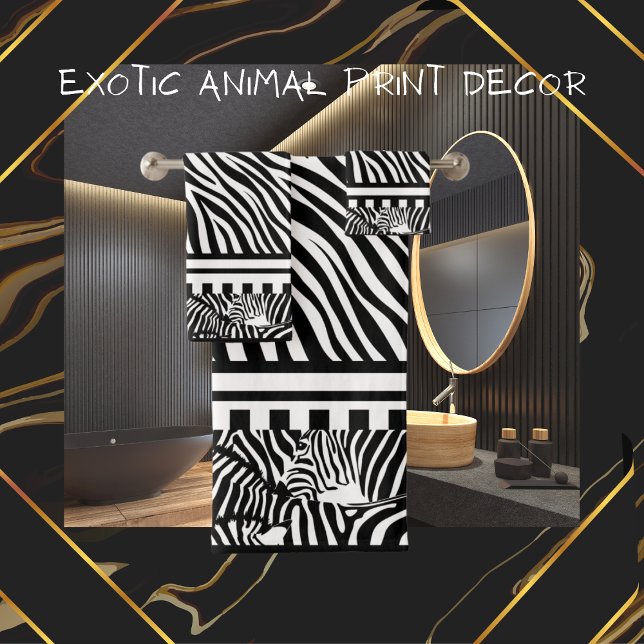 Exotic Animal Black and White Zebra Print Towel (Creator Uploaded)