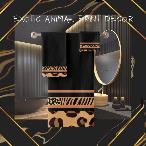 Exotic Animal Leopard Animal Print Bath Towel Set