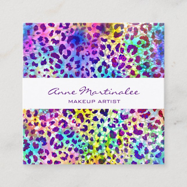 Exotic Animal Print Square Business Card (Front)