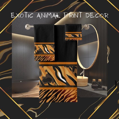 Exotic Animal Tiger Stripes Animal Print Towel