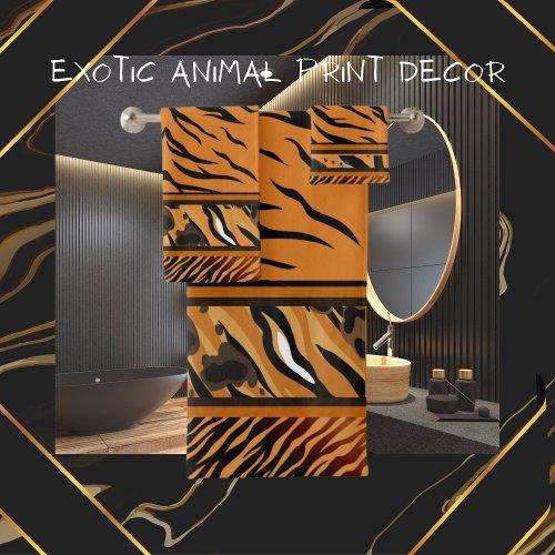 Exotic Animal Tiger Stripes Animal Print Towel