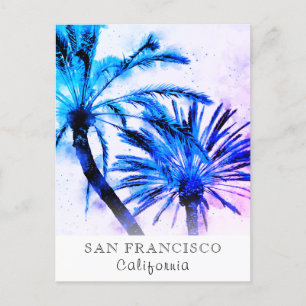 *~* Exotic AP25 Personalize Travel Abstract Palm Postcard