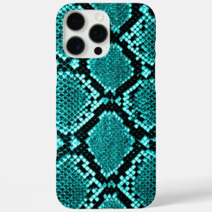 Exotic Aqua Diamond Rattlesnake Skin Animal Print iPhone 16 Pro Max Case