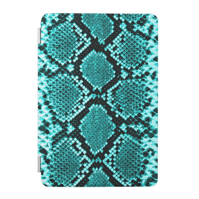 Exotic Aqua Diamond Rattlesnake Skin Animal Print iPad Mini Cover (Front)
