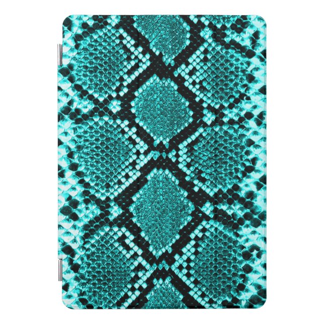 Exotic Aqua Diamond Rattlesnake Skin Animal Print iPad Pro Cover (Front)