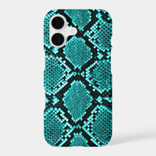 Exotic Aqua Diamond Rattlesnake Skin Animal Print iPhone 17 Case