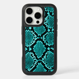 Exotic Aqua Diamond Rattlesnake Skin Animal Print iPhone 16 Pro Case